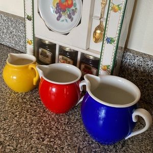 erphila czechoslovakia Red And White Blue & white yellow & white pitcher